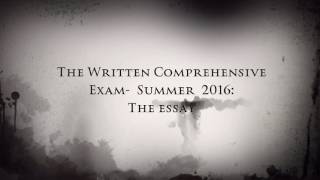 The Comprehensive Exam: The Essay