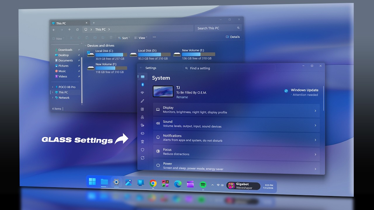 New Windows 11 Blur GLASS - Glass Aesthetics for Everyone