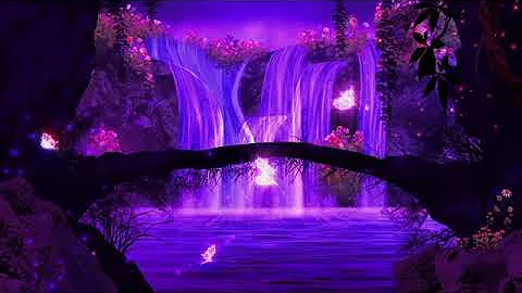 Magical Waterfalls 💜 Bedtime Sleep Music 1 Hour, Meditation, Insomnia, Delta Waves, Relax & Sleepin