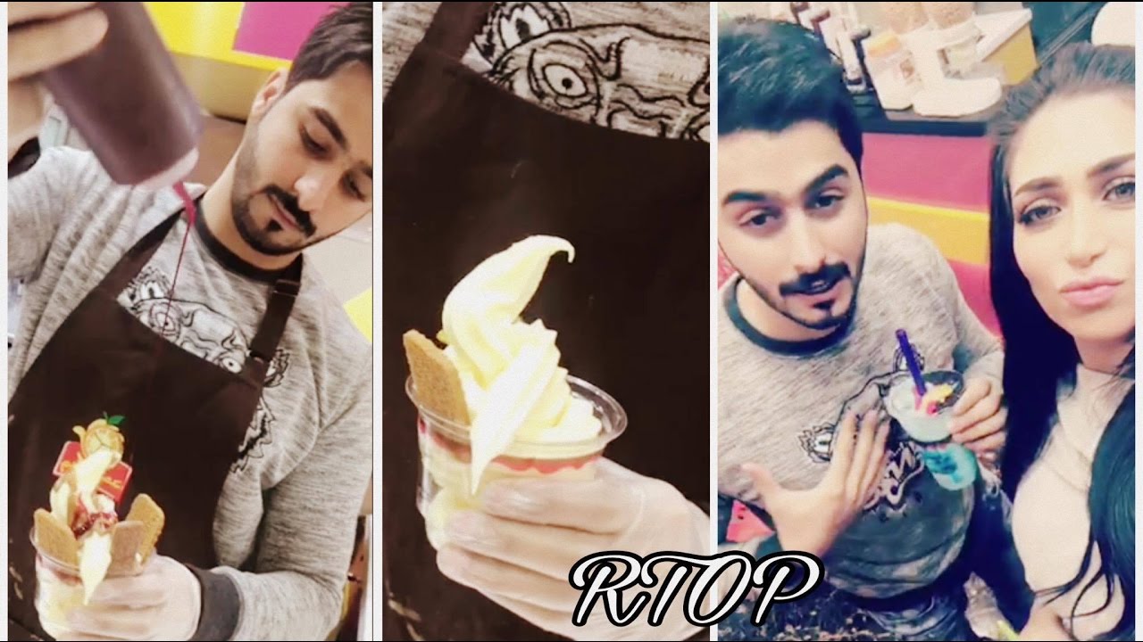 ‫امين يسوي  ايس كريم رومانسي رااائع لزوجته دكتوره خلود‬‎ - YouTube