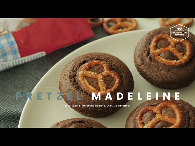 프레첼 초코 마들렌 만들기, 프레즐 마들렌 : Pretzel chocolate madeleine Recipe - Cooking tree 쿠킹트리*Cooking ASMR