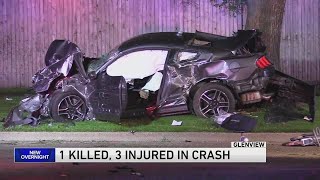 1 killed, 3 injured in apparent high-speed crash in Glenview late Sunday night