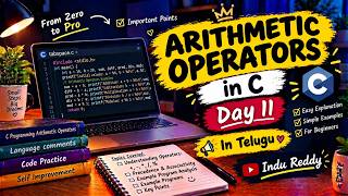 Arithmetic Operators in C | +, -, *, /, % | C Programming for Beginners | Day 11