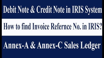 Record of Debit note/Credit Note in IRS system | Invoice Reference No.| Sales Tax | Invoice Managmnt