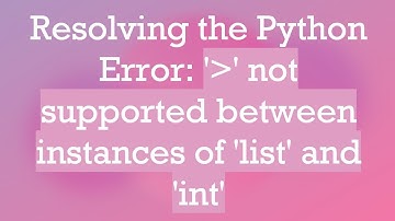 Resolving the Python Error: 
