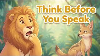 Think Before You Speak 🦁 | Lion & Clever Jackal | Moral Story for Kids