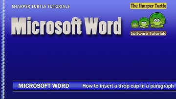 Microsoft Word - How to insert a drop cap in a paragraph