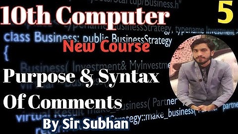 Purpose and syntax of comments | 10th class computer chapter 1
