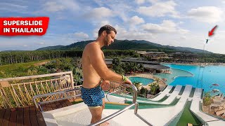 The BIGGEST WATER SLIDE in Thailand | The CRAZIEST watersile trick in swimming pool