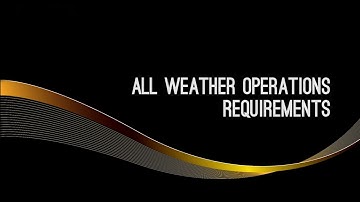 CATS ATPL Operational Procedures - All Weather Operations Requirements