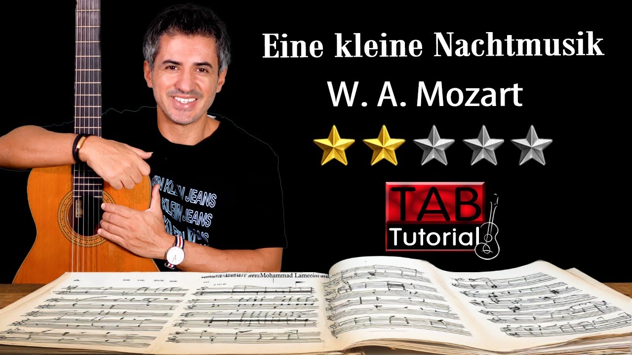 Eine kleine Nachtmusik by Mozart Classical Guitar Tutorial + Sheet