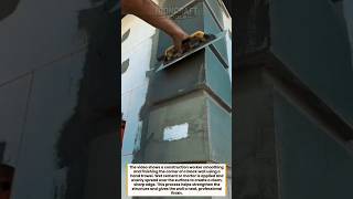 Perfect Wall Corner Finishing Trick Using Trowel #construction #masonry #DIY