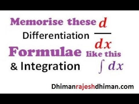 How to learn Integration & Differentiation Formulae simultaneously ...