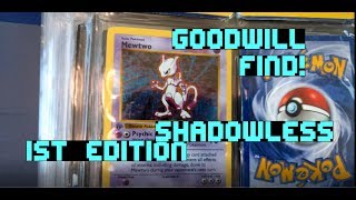 42 1st Edition Shadowless Pokemon Cards Mewtwo GOODWILL JACKPOT INSANE Binder in Detail