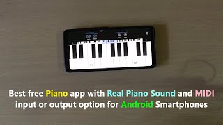 Best free Piano app with Real Piano Sound and MIDI input or output option for Android Smartphones. screenshot 1