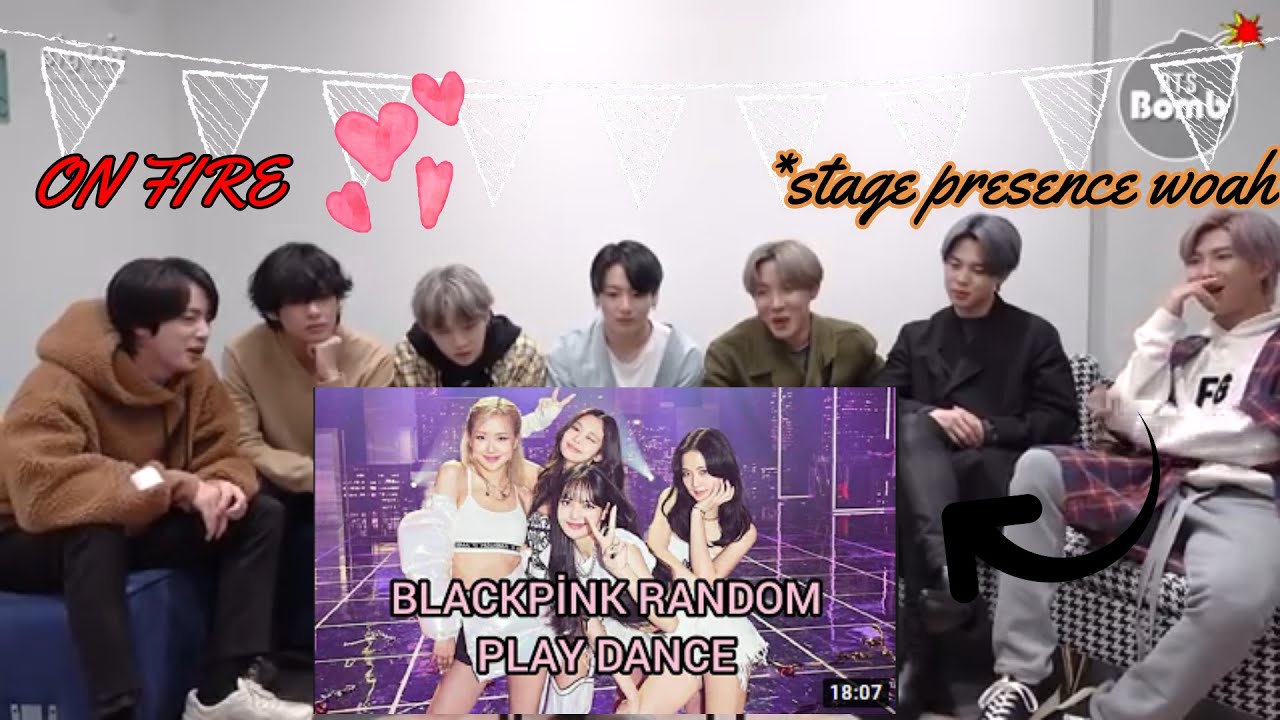 BTS reaction to BLACKPINK RANDOM PLAY DANCE [ ON FIRE ]