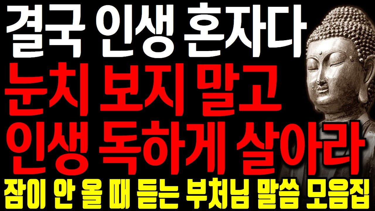 나이가 들수록 독하게 살아야만 하는 이유 I 인생 독하게 살아라 어차피 인생은 혼자다 I 고독하라 I 자면서 듣는 부처님 말씀 4시간 l 지혜 I 오디오북 I 철학