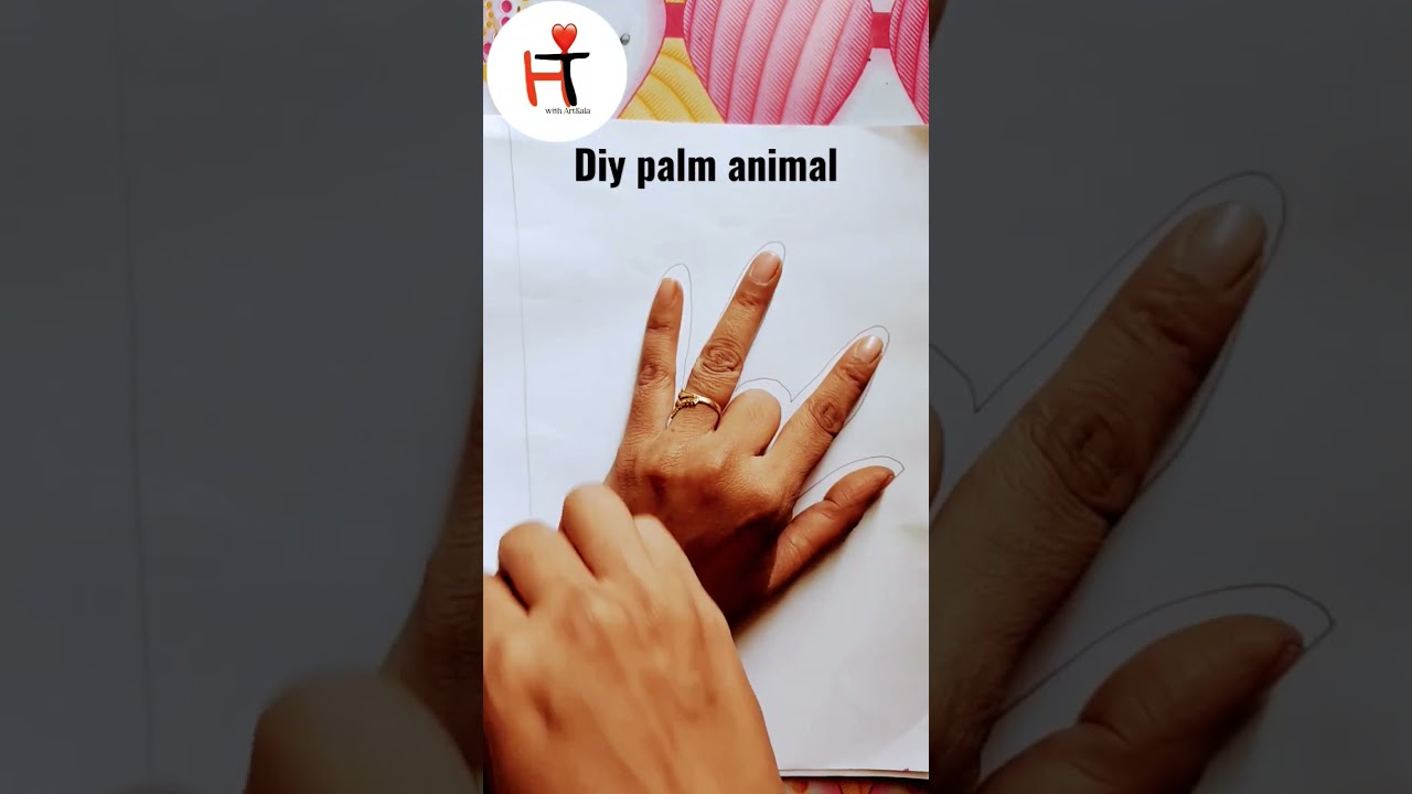 Diy Palm Animal /easy and fun drawing using palm 