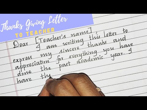 How To Write A Thanks Giving Letter To Teacher||Informal Letter Writing|Neat And Clean Handwriting