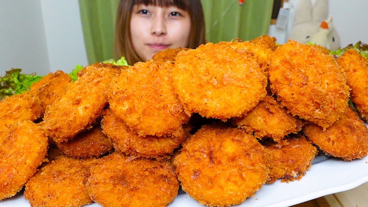 【大食い】[咀嚼音]  カニクリームコロッケ35個