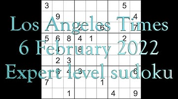 Sudoku solution – Los Angeles Times sudoku 6 February 2022 Expert level