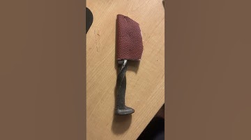 Simple Knife Sheath out of a Football #art #diyaccessories #diy #bladesmithing #leathercraft