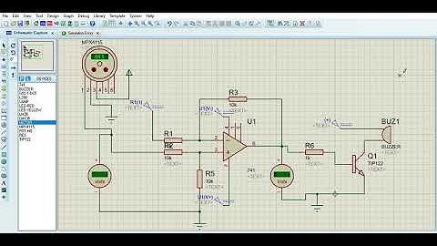 Simulacion con sensor de presion  en  Proteus