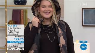 G by Giuliana Printed Puffer Vest with Hood screenshot 5