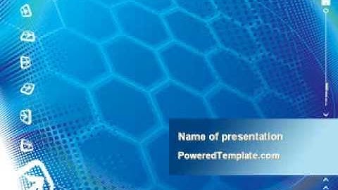 Abstract Blue Cells PowerPoint Template by PoweredTemplate.com