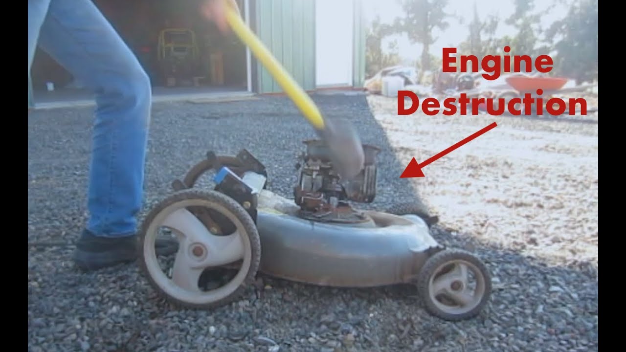 Tearing apart a 140cc lawnmower... I ended up using a sledgehammer!🔨