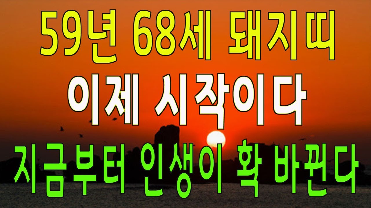 59년 68세 돼지띠 2026년 병오년에는 하시는 모든일에서 인생이 확 바뀌는 경험을 하게 될것이고. 돈 방석에 앉는 운이 들어오고 있습니다.