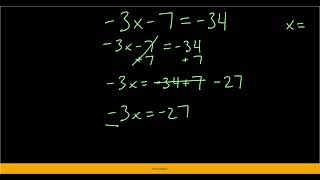 Solving Simple Multi-Step Equations with Negative Numbers - example 3 | Silent Algebra