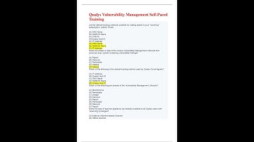 Qualys Vulnerability Management Self Paced Training