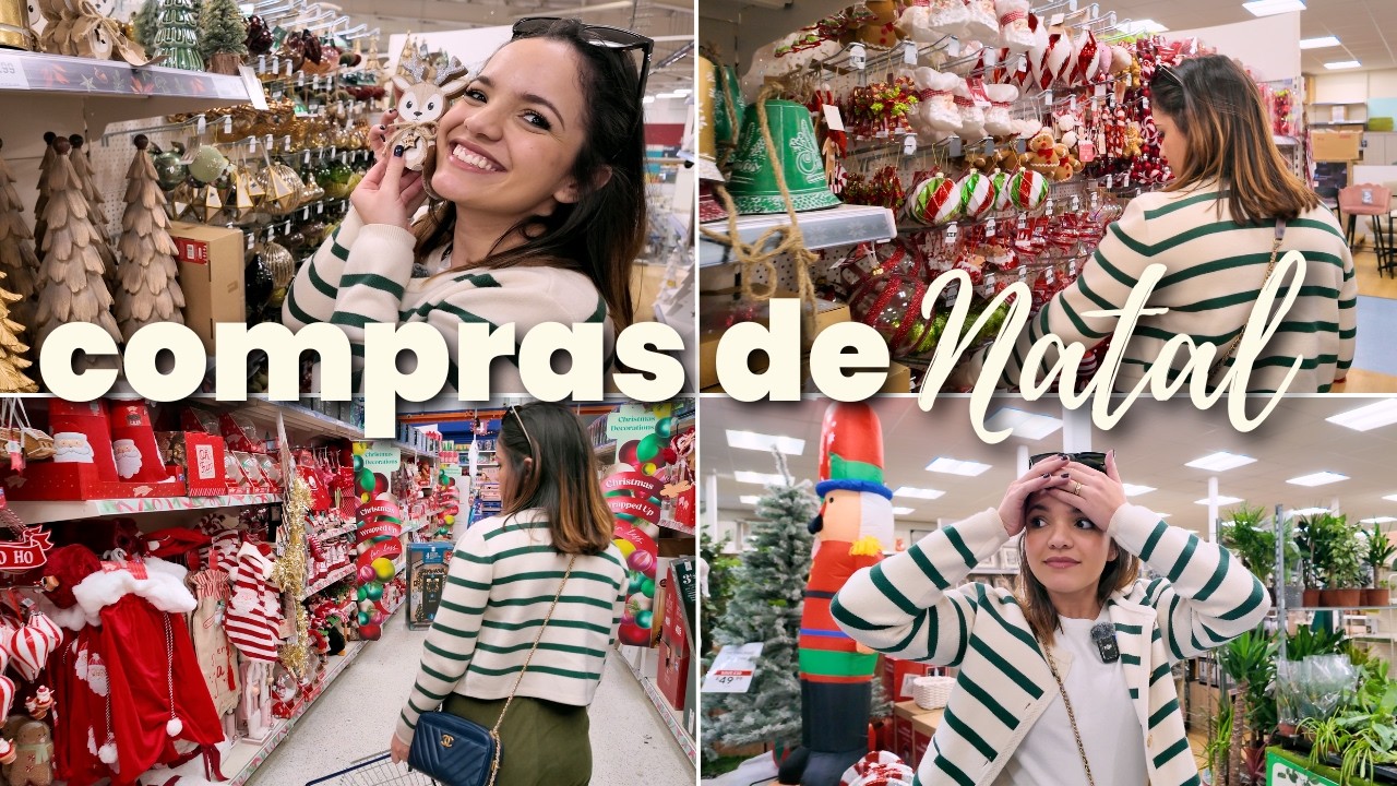 COMPRAS DE NATAL na Inglaterra 🎅 | The Range, B&M e achadinhos de decoração 🎄