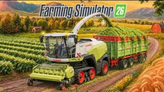 Grass Collect With Forage Harvester | Using New Claas Harvester In Fs26 | Farming Simulator 26||  screenshot 4