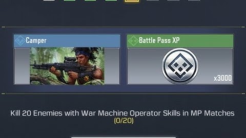 Kill 20 enemies with War Machine Operator skill in MP Matches