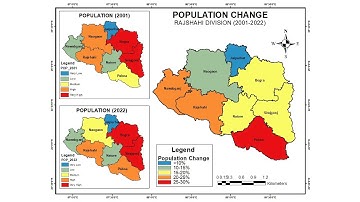 Population Change Map using ArcGIS | Shading or Color |