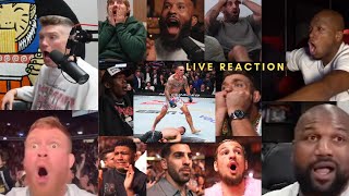 Fighters react to Max Holloway KNOCKING OUT Justin Gaethje #UFC300 #BMF