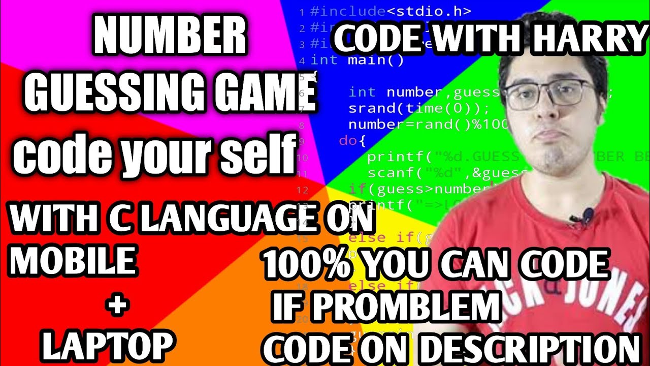code a game using c language lcode number guessing game.