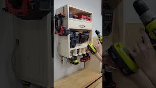 Drill Storage and Charging Station #shorts #woodworking Resimi