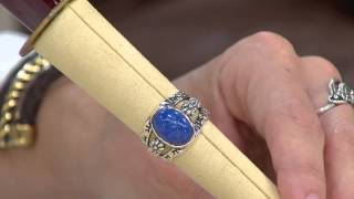 Sterling Oval Denim Lapis Ring by American West with Jennifer Coffey