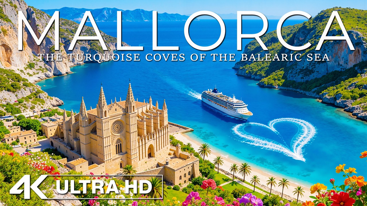 [4K] Майорка 🇪🇸 Глубокое путешествие | Бирюзовые бухты и отдых на средиземноморском острове