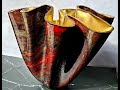 #1388 OMG! Incredible  Huge Red, Black And Gold Resin Vase Bowl