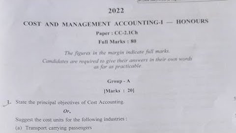 Cost and management accounting solutions 2022 | bcom semester 2 | Cost paper solved 2022 |