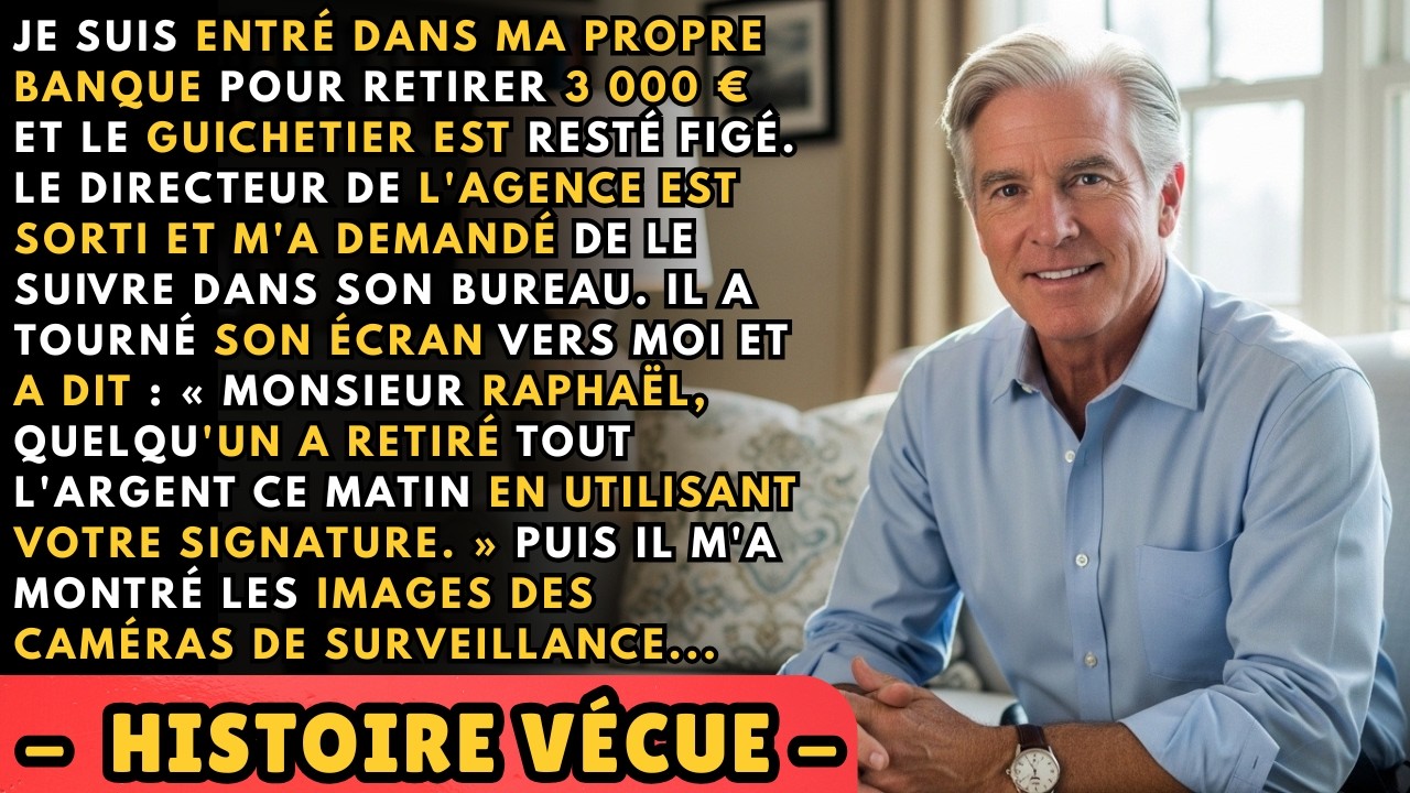 Ce matin-là, je suis entré dans ma banque pour retirer 3 000 euros. Cinq minutes plus tard, j’étais assis dans le bureau du directeur, devant une vidéo de surveillance qui allait détruire tout ce...