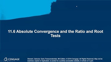 Section 11.6 - Ratio and Root Tests - Lecture Video 1