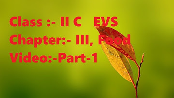 EVS,Class II C, Chapter III, Food, Video Part 1