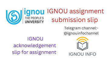 IGNOU assignment submission slip ll IGNOU acknowledgement slip for assignment