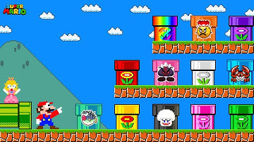 Super Mario Bros. but there are MORE Custom Pipe All Flower! | Game Animation