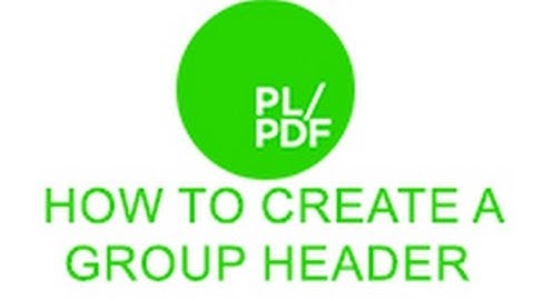 How to create group headers with PL/PDF